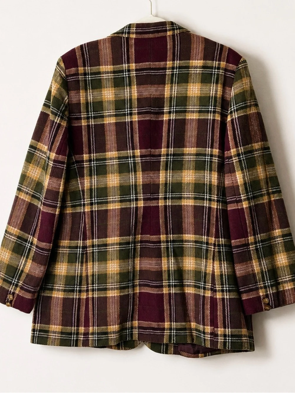 White Stag Wool Blazer Bundle Sz 14 Camel Dark Olive Plaid Jackets Lot 3 Office - Picture 3 of 14